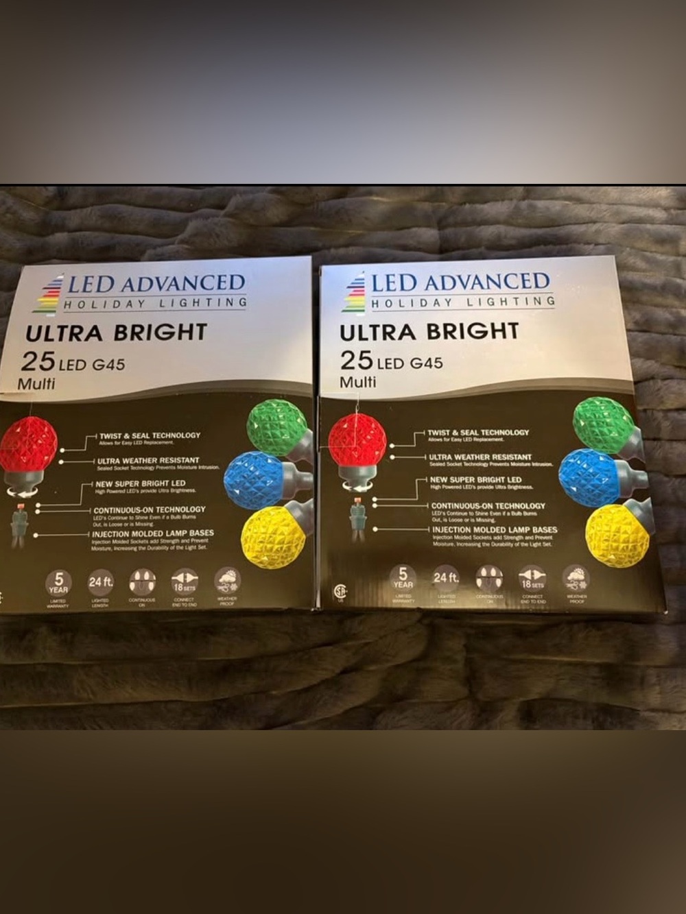 Ultra Bright Multi-Color 25-Count G45 Holiday String Lights